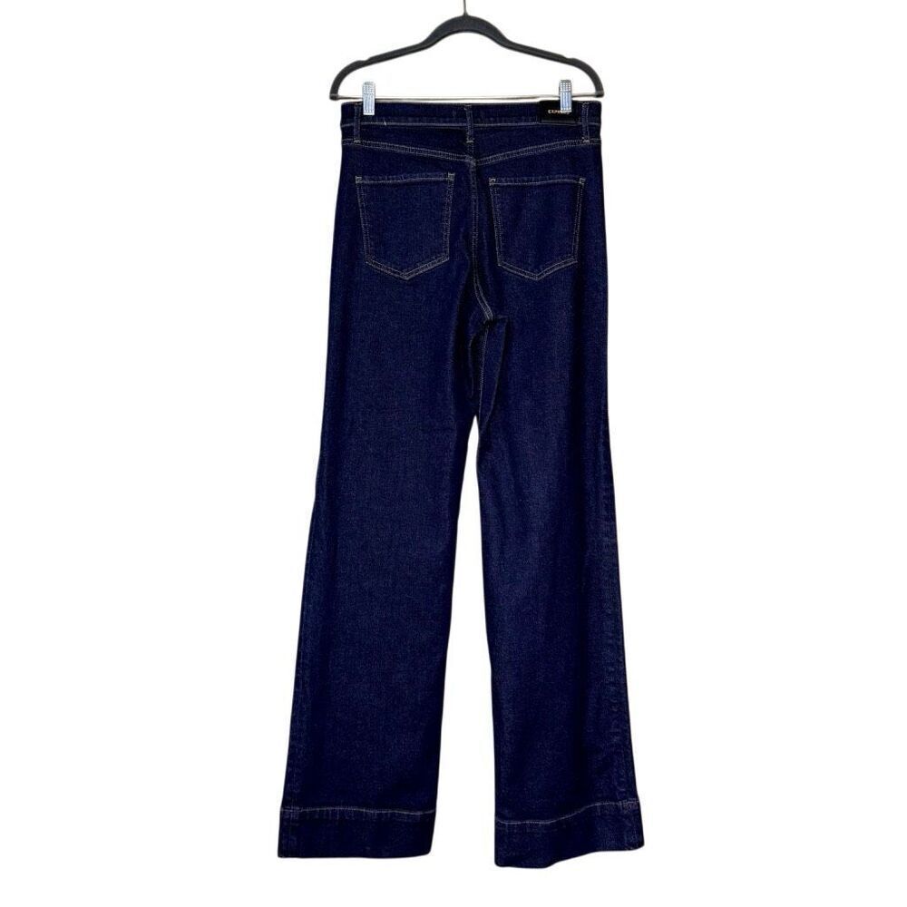 Express dark wash wide leg high rise jeans size 8 long - Picture 2 of 11